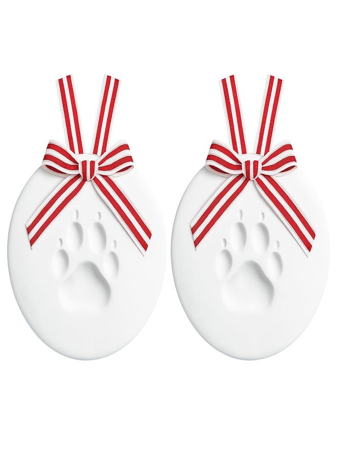 Reece Studio Pet Paw Print Ornament Kit, 2-Pack Keepsake Clay Impression Set with Red Ribbon - DIY Holiday Decoration for Dogs and Cats, for Pet Lovers - Image 1